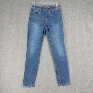 JAG JEANS VALENTINA WOMENS BLUE DENIM SKINNY ELASTIC WAIST PULL ON PANTS 6/28